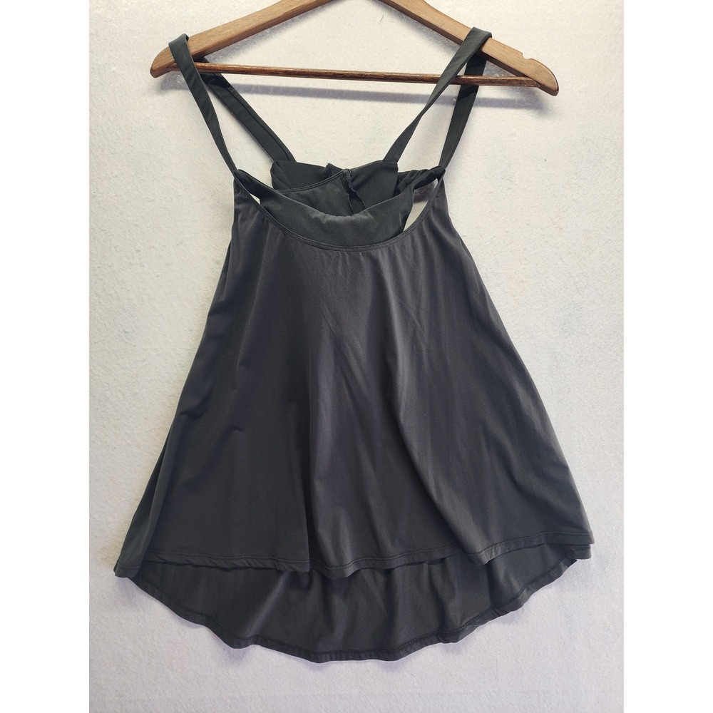Halara Womens XS Black Strappy Open Back Flowy Athleisure Tank Top‎ Workout Yoga